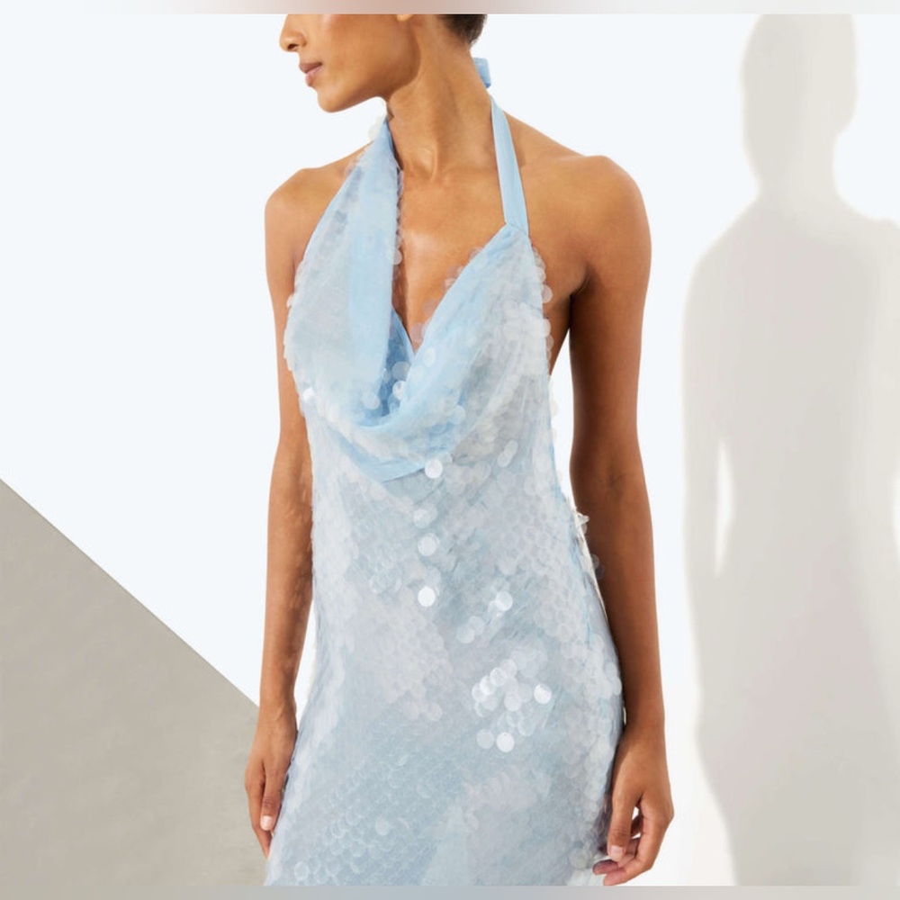 Rat & Boa Light Blue Sequin Backless Dress Size XS - Picture 7 of 8